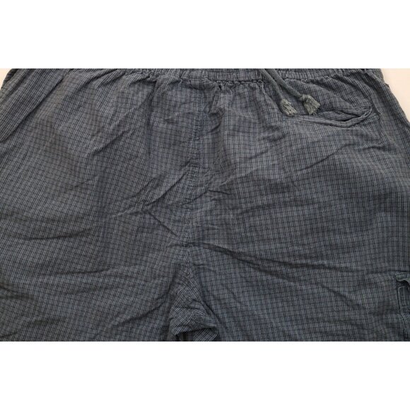 Vintage 90s Streetwear Mens XL Faded Above Knee Harem Cargo Shorts Plaid Cotton - Picture 9 of 10